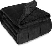 Sivio Weighted Blanket for Adult, 7kg Sherpa Heavy Throw with Fleece Reversible, Queen Size, Weighted Blanket for Men and Women Deep Sleeping, 150x200cm Dual Sided Black