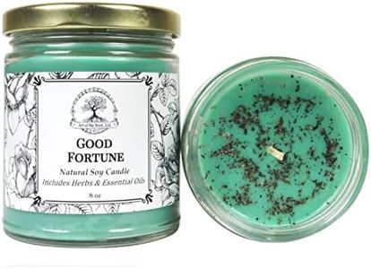 Good Fortune Spell Candle by Art of the Root | Handmade with Herbs & Essential Oils, Natural Soy Wax | Prosperity, Blessings, Luck & Abundance Rituals | Conjure, Wiccan, Pagan & Magick