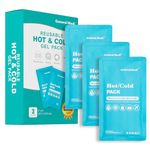 General Medi Hot & Cold Reusable Gel Pack Compress Wrap - Pack of 3 - Great for Migraine Relief, Sprains, Muscle Pain, Bruises, Injuries