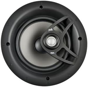 Polk Audio V80 in-Ceiling Speakers Pair with 8″ Woofers, Aimable Tweeters & Moisture-Resistant Design, White