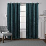 Exclusive Home Curtains Velvet Grommet Top Panel Pair, Teal, 54x84, 2 Piece