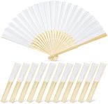 JOHOUSE Foldable Bamboo Fans, 12PCS