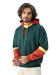 The Souled Store Varsity: Jasper Green Men and Boys Long Sleeve Hooded Neck Green Oversized Fit Hoodies