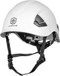 White Hard Hat ABS Safety Helmet, with Ventilation Holes and Adjustable Head Band, EN 397 Approved Work Helmet, Ideal for Industrial & Construction