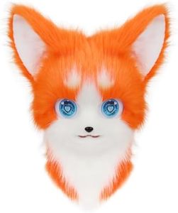 HAOAN Animal Furry Fursuit Head Mask Plush Cat Fox Mask Costume Props for Halloween Cosplay Party