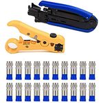 DIY Crafts Design # No 2, Coax Cable Crimper Kit, Coaxial Compression Tool Coax Cable Crimper Kit Adjustable RG6 RG59 RG11 75-5 75-7 Coaxial Cable Stripp(Design # No 2, Coax Cable Crimper Kit)