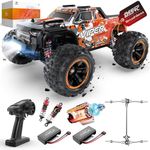 DEERC H16R Brushless Fast RC Cars,1:16 52KM/H High Speed Remote Control Car,4X4 RTR All Terrains RC Monster Truck,Waterproof Off-Road Hobby Electric Vehicle Car Gift for Adults Boys,2 Li-ion Batteries