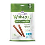 WHIMZEES Natural Grain Free Daily Dental Long Lasting Dog Treats, Veggie Sausage, Small, Bag of 28