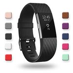 Adepoy Replacement Sport Strap Band Compatible for Fitbit Charge 2, Adjustable Accessory Sport Wristband Women Men (black,small)