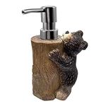 Newsparkle Bear Soap Dispenser, Cabin Hand Liquid Soap Dispenser, Black Bear Bathroom Decor,12 oz