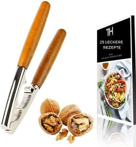Thiru Nutcracker with Elegant Wooden Handle – Ideal for Walnuts, Hazelnuts, Brazil Nuts – Cracking Without Crushing Core – Includes E-Book with Recipes – Made in Germany (Premium)