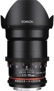 Rokinon Cine DS DS35M-C 35mm T1.5 AS IF UMC Full Frame Cine Wide Angle Lens for Canon EF, Black