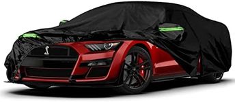 Waterproof Car Cover Replace for 2005-2024 Ford Mustang, 6 Layers All Weather Custom-Fit Mustang Full Car Covers with Zipper Door for Snow Rain Dust Hail Protection