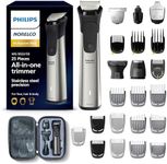 Philips Norelco New Multi Groomer, Men's Grooming Kit, Trimmer with 27 Length Settings for Beard, Head, Face and Body with Travel Case, Stainless Steel Precision, No Blade Oil Needed, MG9522/50