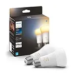 Philips Hue Smart 60W A19 LED Bulb - White Ambiance Warm-to-Cool White Light - 2 Pack - 800LM - E26 - Indoor - Control with Hue App - Works with Alexa, Google Assistant and Apple Homekit