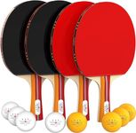 NIBIRU SPORT Ping Pong Paddle Set of 4 - Pro Premium Rackets, 3 Star Balls, Portable Storage Case, Complete Table Tennis Set, Indoor or Outdoor Play