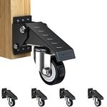 GBL Retractable Castors up to 225KG - Workbench Castors - Set of 4 with Screws - No Floor Marks Heavy Duty Castor Wheels for Furniture or Workbench Wheels