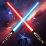 TOY Life Light Up Saber - 2 Pack Lightup Saber, Telescopic Extendable & Collapsable Laser Sword, LED Light Sword Set with Motion Sensitive FX Sound, Dual Light Up Sword for Kids Adults