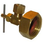 LASCO 17-8385 3/4 Female Garden Hose Thread by 1/4-Inch Compression Needle Valve Brass Adapter, Copper