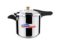 ULTRA Duracook 8L Stainless Steel OuterLid,AISI304 FoodGradeStainlessSteel Pressure Cooker (8 Litre),Frothcollector-spillage Control,Induction&cooktop Compatible,Injection mouldedBakelitehandles,ISI.