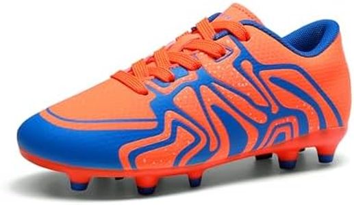 DREAM PAIRS Boys Girls Soccer Cleats Youth Firm Groud Baseball Cleats Sport Athletic Outdoor Trainning Football Shoes for Little/Big Kid,Size 1 Little Kid,Orange,160472-K