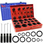 KEZE 826 Pcs Universal SAE and Metric O-Rings Kit,Standard 32 Metric & Inch Sizes Oring Assortment in 2 Box with 4 Piece Pick and Hook for Automotive Faucet Hydraulics Hose Air and Gas Sealing Repair