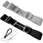 1.5-inch Elastic Equestrian Belt with Bit Buckle and Leather Key Strap, Equestrian Surcingle Buckle Belt, Adjustable Elastic Belt, Equestrian Riding Belt for Horseback Riding and Equestrian Sports,