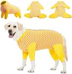 LovinPet Dog Recovery Suit - Medium Large - Dog Bodysuit for Abdominal Wound After Surgery Anti Licking Abdominal Wound Surgical Clothes Post-Operative Vest E-Collar Alternative,Wavy Long Leg,XL