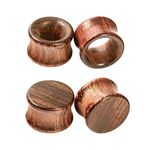 Crdifu 2 Pairs Wood Ear Plugs Gauges Double Flare Ear Strecher Tunnel Expanders Set Piercing Jewellery(6-20mm)