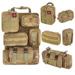 BXBXHD 6 Pack Tactical Truck Organizer Back Seat Storage Car Seat Storage Bag Molle Panels for vehicles, Car and SUV with Lots of Handy Compartments(Khaki)