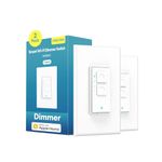 meross Smart Dimmer Light Switch Single Pole 2 Pack, Compatible with Apple HomeKit, Alexa, Hey Google and SmartThings, Neutral Wire and 2.4GHz Wi-Fi Required