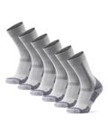 DANISH ENDURANCE Merino Wool Hiking & Walking Socks 3 pack (Light Grey, US Women 11-13 // US Men 9.5-12.5)