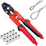 Crimping Pliers, Wire Rope Crimping Pliers, Up to 2.2mm Swager Crimper Fishing Wire Crimping Pliers with 100pcs Aluminum Double Sleeve Crimping Loop Sleeves Kit