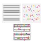 FINGERINSPIRE 2 Pcs Music Painting Stencil 5.9x5.9inch Reusable Layered Music Notes Pattern Drawing Template DIY Art Music Notation Decoration Stencil for Painting on Wood Wall Paper Fabric Furniture