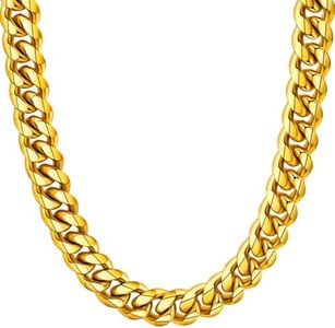 Men Chain Gold Cuban Link Chain 12MM 30 inch Hip Hop Jewelry Mens Necklaces