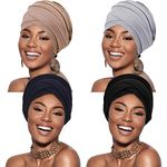 4 Pieces Turbans for Women Soft Sleep Cap Cancer Turban Fashion Head Wraps Hijab Caps for Women Beanie Hat