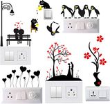 DreamKraft Vinyl Wall Fridge Switch Board Floor Sticker, 13.77 x 13.77 x 0.39 Inches, Multicolour, Animal Self-Adhesive