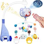 Mallexo Remote Control Musical Rotating Bed Bell for Kids Rattle Cot Mobile Hanger Rotater for Cardle and Bed Jhoomer with Hanging Cute Cribe Toys for Girl & Boy Best Birthday Return Gift for Children
