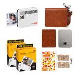 KODAK Mini 3 Retro 4PASS Portable Photo Printer (3x3) Initial 8 Sheets + 60 Sheet Pack, Gift Bundle, White