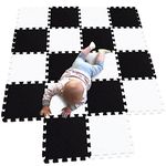 MQIAOHAM® 18 Pieces Puzzle Play Mats, Soft Baby Play Mat, Kids Interlocking Foam Floor Tiles, Toddlers Carpet Playmats G301018-101104