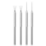 BEZANU Clay Sculpting Tools, 4 PCS Clay Needle Tools and Feather Wire Texture Tools for Crafts Making (Silver)