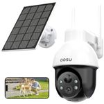 AOSU Solar Security Camera Wireless Outdoor, 3K/5MP WiFi Camera Surveillance Exterieur for Home Security, Panoramic PTZ, Auto Tracking, Human/Vehicle Detection, Night Vision, Spotlights, 2-Way Talk