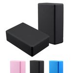 toptry Yoga Blocks Set of 2, High Density EVA Foam Fitness Brick - Get Support, Balance, Stability, Stretching for Yoga, Pilates, Meditation - Durable and Lightweight (Black)