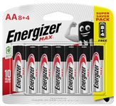 Energizer Max Long Lasting High Performance Batteries AA, Pack of 12