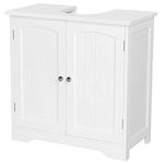 Yaheetech Under Sink Bathroom Storage Cabinet Freestanding Floor Basin Cupboard Unit Storage Organiser 60 x 30 x 60 cm, White