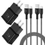 2-Pack Adaptive Fast Charger and USB-C Cable 6.6Ft, Fast Charge Block Type C Cable Fast Charging Compatible with Samsung Galaxy S22 S21 S20 S9 S10 S10e/Note 8 9 10 20 Plus, A13 A14 A15, LG G7 V20