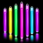 Glow Fever Bulk 50ct 6" Glow in The Dark Sticks, End Caps with Lanyards Included, for Party Supplies Festivals Raves Birthday Wedding (Mixed)