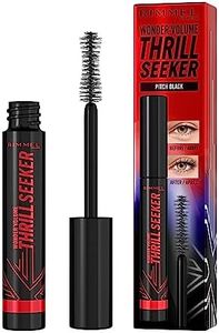 Rimmel London Wonder'Volume Thrill Seeker, 004 Pitch Black, mascara, mascara volumateur, sans paquets, léger, ne coule pas, 12 ml