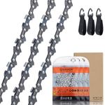 Savior 3-Pack 14 inch Chainsaw Chain Low Kickback 3/8"LP 52 Drive Links .043" Gauge Compatible for Makita DUC353, Bosch AKE35-19S, Einhell, Husqvarna, Oregon and More