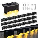 24Pack Outdoor Solar Deck Lights, Solar Step Lights Waterproof Solar Lights, Outdoor Stairs Solar Lights, Outdoor Lights for Deck, Step, Railing, Wall, Patio, Stair and Driveway Path